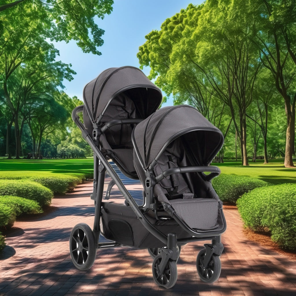 Lightweight Twin Stroller – Foldable & Adjustable Seats