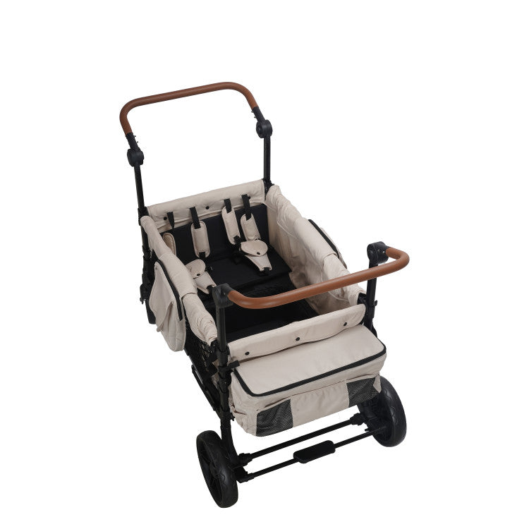 Luxury 4-Seat Folding Stroller Wagon with Canopy