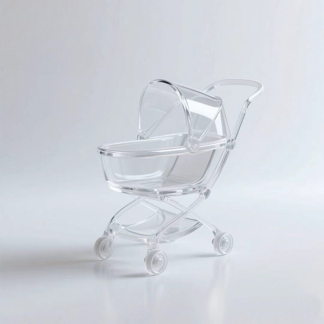Luxury Acrylic Double Decker Baby Stroller – Clear Design