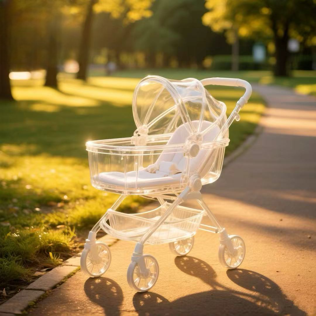 Luxury Acrylic Double Decker Baby Stroller – Clear Design
