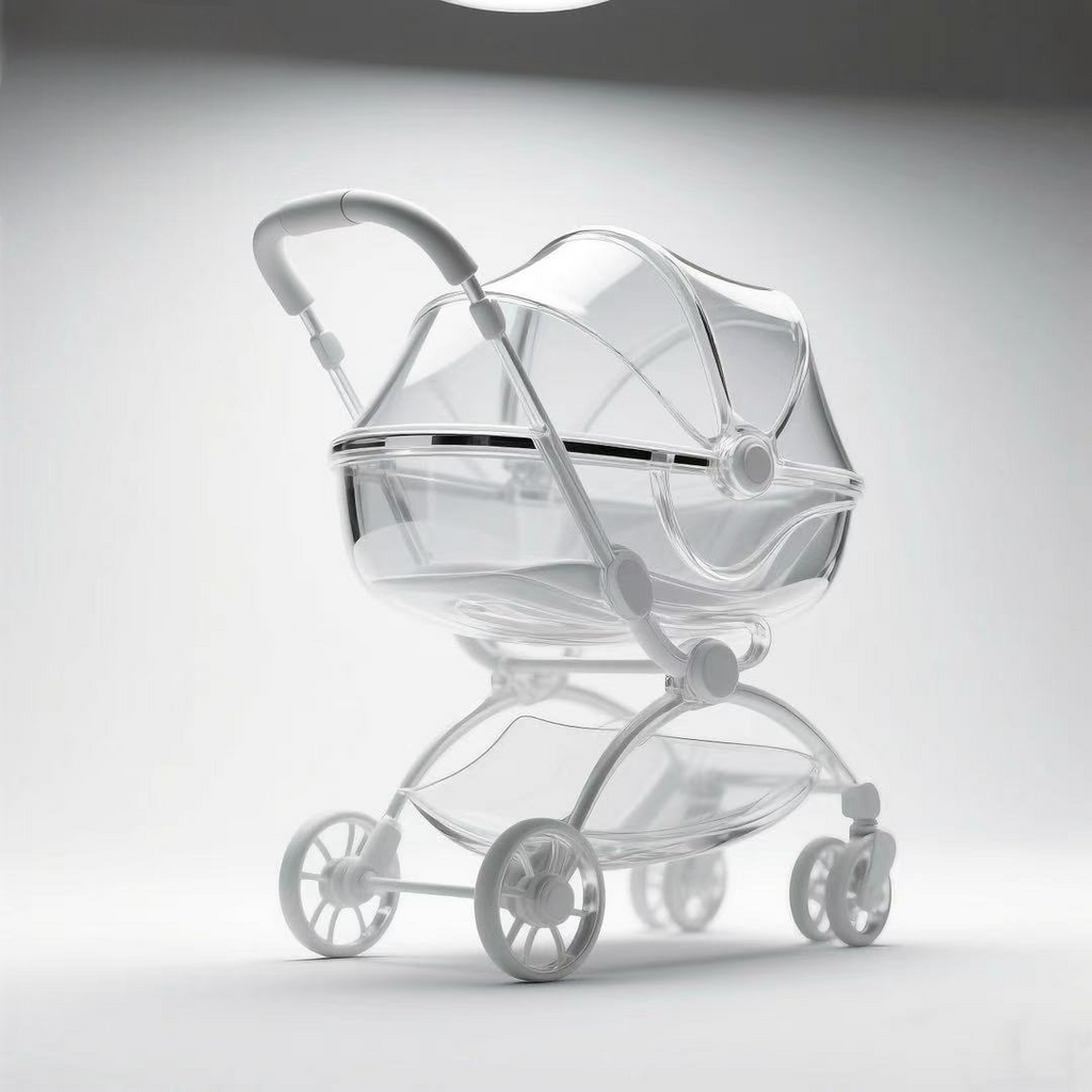 Luxury Acrylic Double Decker Baby Stroller – Clear Design