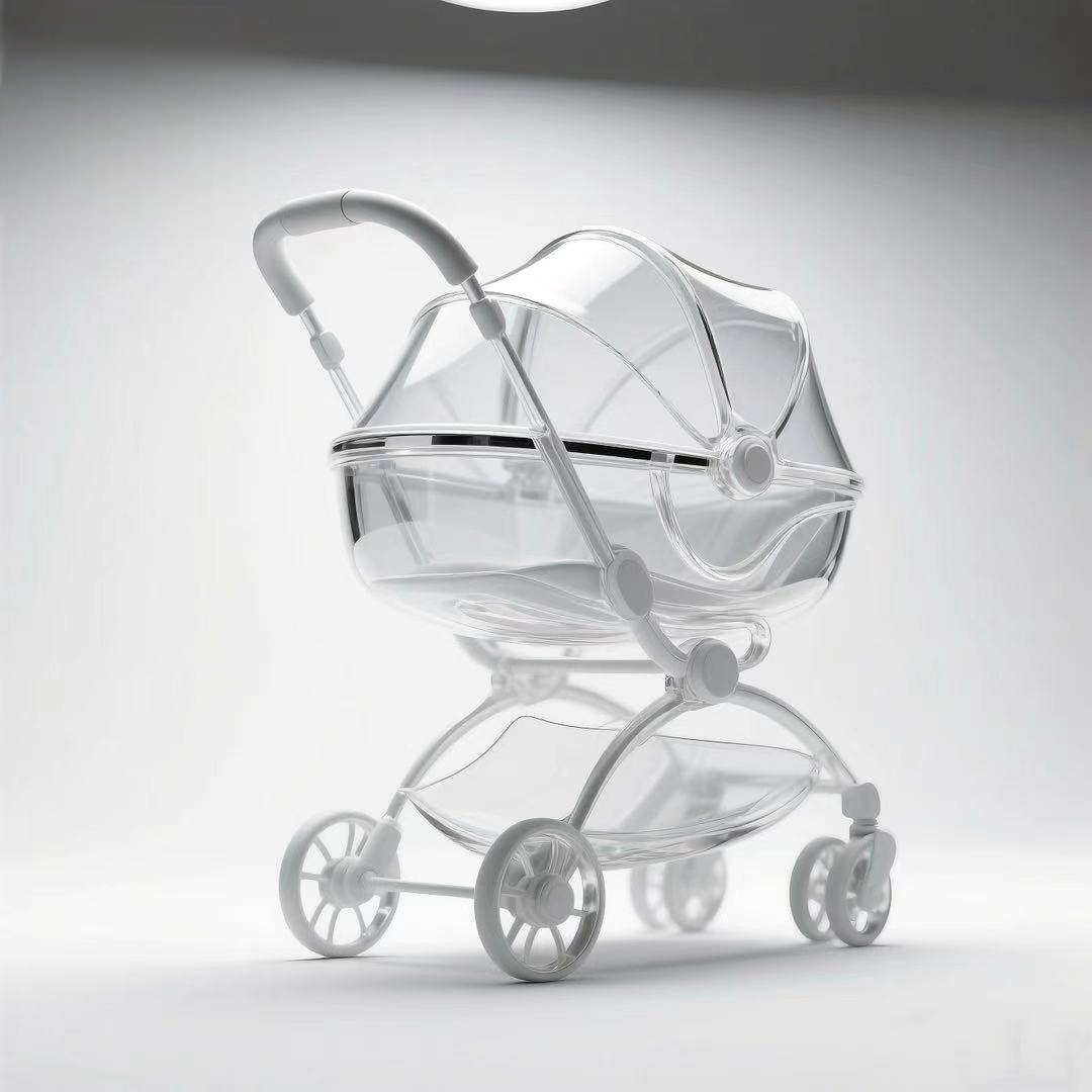 Luxury Acrylic Double Decker Baby Stroller – Clear Design